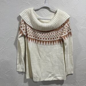 Maurices Fair Isle Marilyn Neck Pullover Sweater Size Medium NWT